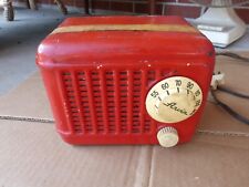 Used, vintage arvin tube radio antique decor for parts portable radio red for sale  Shipping to South Africa