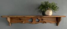 Vintage Farmhouse Country Wood Wall Shelf Display 35"L Curio Cottage Pegs Hearts for sale  Shipping to South Africa
