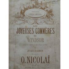 NICOLAÏ Otto The Joyful Eaters of Windsor Opera Piano Singing ca1860 for sale  Shipping to South Africa