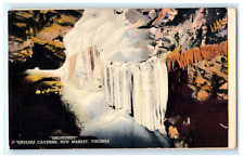 Cartão postal VA New Market Endless Caverns Snowdrift caverna formação linho não publicado, usado comprar usado  Enviando para Brazil