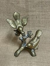 Brass Two Birds on a Branch Figurine solid vintage retro country style ornament for sale  Shipping to South Africa