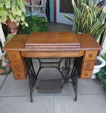 Used, *NICE Antique SINGER Treadle RED EYE  Sewing Machine 1910 7 DRAWERS Oak Cabinet* for sale  Whittier