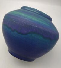 Vintage VASE STUDIO ART POTTERY BARIUM BLUE GLAZE matte HAND MADE 1950 MARKED for sale  Shipping to South Africa