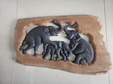 Elephants wood carved for sale  MANCHESTER