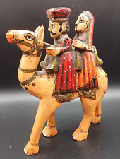 Vintage Indian Carved Wood Painted Treen Camel Dhola Maru Folk Art 1920s 1930s for sale  Shipping to South Africa