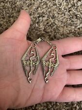 Skyrim Elder Scrolls Video Game Design Metal Dangle Earrings, used for sale  Shipping to South Africa