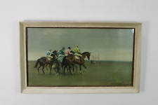 Sir Alfred Munnings - October Meeting - horse racing Lithograph C1950 Framed for sale  EASTBOURNE
