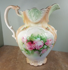 Used, Antique, c.1900, Blush with Pink Roses, Pitcher or Washstand Jug, Approx 7 Pints for sale  Shipping to South Africa