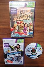 Lote de 2~XBOX 360~KINECT: ADVENTURES (Selado!)~MOTION SPORTS ADRENALINA~CIB~BOM comprar usado  Enviando para Brazil