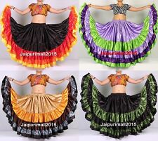 Raso 22.9m Gonna 5 Strato Tribale Danza Del Ventre Gitano Flamenco Ren Faire Ats, usado comprar usado  Enviando para Brazil