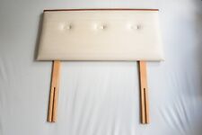 Vintage Slumberland Vinyl & Teak Headboard for Single Bed for sale  Shipping to South Africa