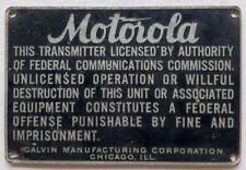Usado, Antigo Motorola Galvin Perfeito estado. etiqueta placa de aviso transmissor FCC licença comprar usado  Enviando para Brazil