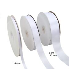 SATIN RIBBON, loop band gift ribbon, wedding decoration double side white 25 m for sale  Shipping to South Africa