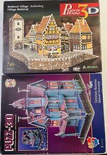 Puzzles 3D Mansión Victoriana (700) y Pueblo Medieval (740) Milton Bradley segunda mano  Embacar hacia Argentina