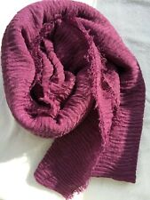 Cachecol Crinkle Maxi feminino longo friso mistura algodão xale envoltório hijab bordas desgastadas comprar usado  Enviando para Brazil