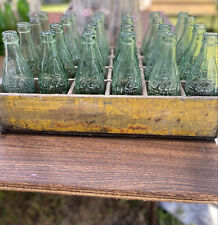 Vintage Coca-Cola Glass Bottles 6 1/2oz : 24 Count Set with Yellow Wooden Crate, used for sale  Shipping to South Africa