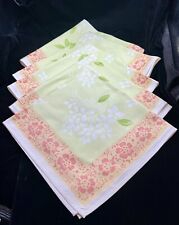 BEAUVILLE Napkins France 100% Cotton Set of 5 Spring Green Pink Floral 20” for sale  Shipping to South Africa