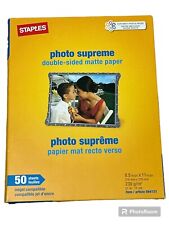 STAPLES Photo Supreme Paper 8 1/2"" x 11", Doble Cara Mate Paquete de 50 Caja Abierta segunda mano  Embacar hacia Argentina