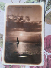 Vintage 1913 Morecambe Bay at Sundown Boats Real Photo Postcard - Stiebel #622 for sale  Shipping to South Africa