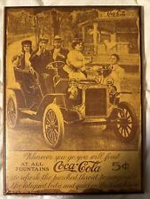 Vintage Coca-Cola “At All Fountains” Wooden Portrait for sale  Shipping to South Africa