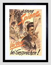 86014 PROPAGANDA WAR GERMANY SPY LISTEN SPEAK BLACK Wall Print Poster Plakat comprar usado  Enviando para Brazil