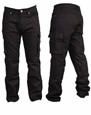 Used, Mens Motorcycle Cargo Trouser lined with Kevlar CE armour 34/31Black 6 pockets for sale  ILFORD