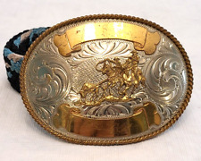 Cowboy Trophy Buckle Team Roping Western Montana Silversmiths Made In USA for sale  Shipping to Canada