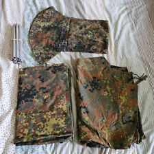 BW German Army Flecktarn Shelter Poncho Tent Set 2x Halves + Poles + 2x Hoods for sale  Shipping to South Africa