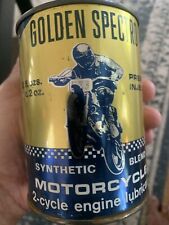 Vintage GOLDEN SPECTRO Motorcycle 2 cycle engine lubricant metal oil can. Full for sale  Shipping to Canada