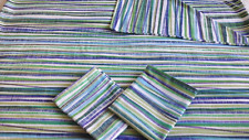 Used, Lovely Blue/Green/White Striped Reversible Double Duvet Cover & 2 Pillowcases for sale  Shipping to South Africa