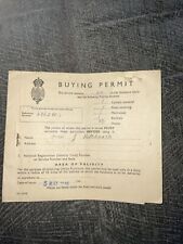 Ww2 buying permit for sale  PRESTON
