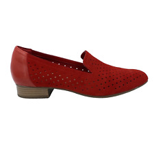 Zapatos sin cordones para mujer 11 M Collection de Clarks Juliet Hayes de gamuza roja corte láser, usado segunda mano  Embacar hacia Argentina