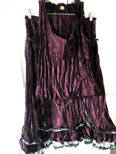 Usado, Saga Saia Top 2 Peças Conjunto Carvalho Roxo Crinkle Tafetá Boho Cigano Maxi Corrente Tie Ups comprar usado  Enviando para Brazil