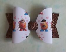 Used, HANDMADE  HAIR BOWS -  GLITTER AND FAUX  LEATHER - MR & MRS POTATO HEAD + PIG for sale  SKELMERSDALE