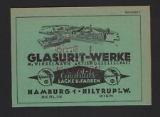 HAMBURG HILTRUP, advertising 1941, M. Winkelmann Glasurit-Werke AG for sale  Shipping to South Africa