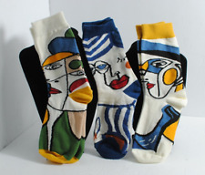 Meias de arte unissex PABLO PICASSO unissex tornozelo alto tecido design novo lote de 3, usado comprar usado  Enviando para Brazil