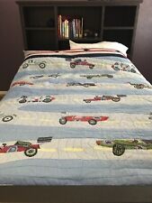 Pottery Barn Kids TYLER Retro RACE CAR Full/Queen QUILT Never Used for sale  Brentwood