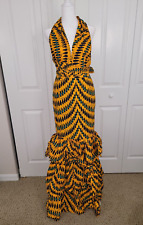 Ofuure Yellow African Print Mermaid Maxi Infinity Dress Women's M for sale  Shipping to South Africa