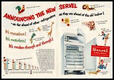 1951 Servel Gas Electric Kerosene "The Motorless Refrigerator" 2-Page Print Ad, used for sale  Shipping to South Africa