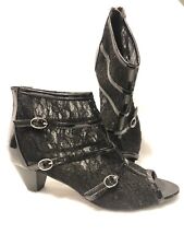 Womens Black Lace Kitten Heel Ankle Bootie SIZE 7 for sale  Shipping to South Africa
