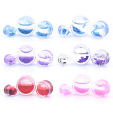 Used, Ear Plug Liquid Acrylic Flesh Tunnel Earlet - Glitter, Stars, Blood,Snow Globe for sale  Shipping to South Africa