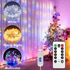 Usado, 300 luzes de fadas cortina LED luz de corda USB com controle remoto festa casamento Natal comprar usado  Enviando para Brazil