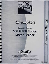 Champion Motor Grader Owners Operators Manual 560 562 565 60B 605 686 for sale  Shipping to South Africa