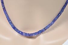 AAA Beautiful Blue Tanzanite Faceted Rondell Gemstone Beads Necklaces 18'' Women, used for sale  Shipping to South Africa