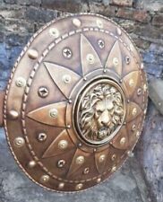 Escudo redondo medieval rosto de leão ferro cavaleiro grego armadura escudo para Halloween comprar usado  Enviando para Brazil