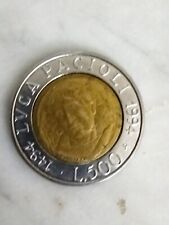 Moneta 500 lire Luca Pacioli 1494 -1994 circolata. usato  Pozzuoli
