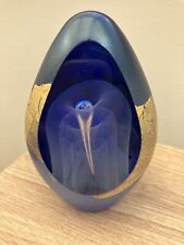 OKRA IRRIDESCENT EGG BLUE PAPERWEIGHT MIDNIGHT FOUNTAIN LTD EDT R P GOLDING for sale  Shipping to South Africa