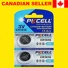 Used, 2x CR1616 Lithium Battery 3V DL1616 Cell Button Coin Batteries PKCELL for sale  Canada