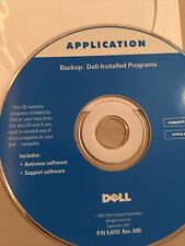 Disco de aplicación de respaldo DELL, antivirus y software de soporte 2001, parte #09J659 segunda mano  Embacar hacia Mexico