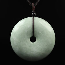 Pingente de jade verde 100% natural grau A círculo chinês amuleto donut 平安扣 H-02081 comprar usado  Enviando para Brazil